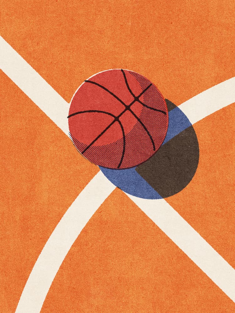 Basketball Court Minimal by Daniel Coulmann — canvas wall art