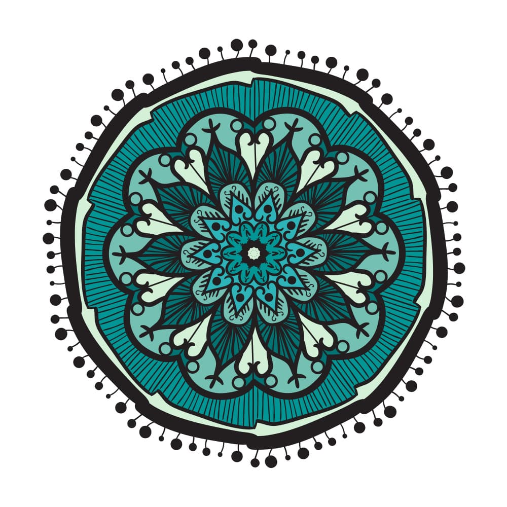 Teal Mandala Pattern by Marika Barsrsind — canvas wall art