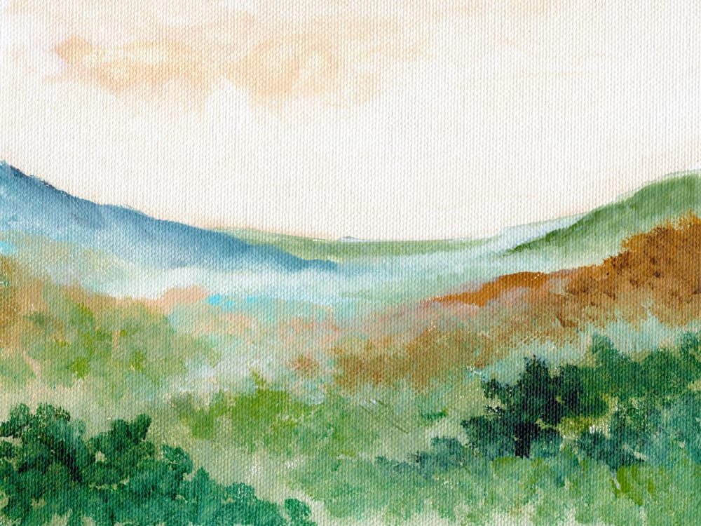 Misty Mountain Serenity by Nikita Jariwala — canvas wall art