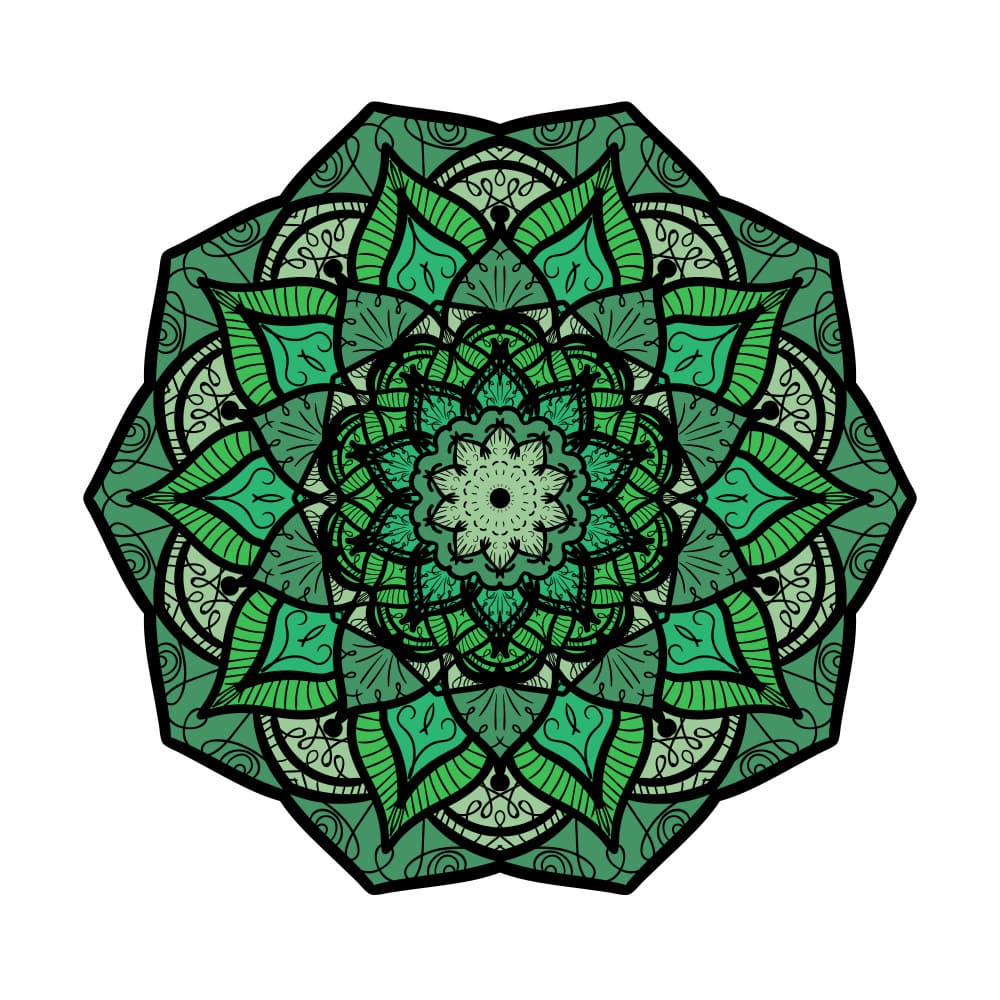 Intricate Green Mandala by Marika Barsrsind — canvas wall art