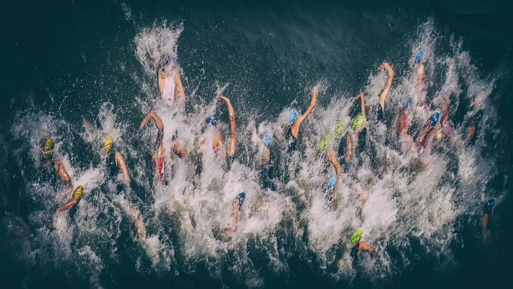 Vigorous Open Water Swim by Klaus Lenzen — canvas wall art