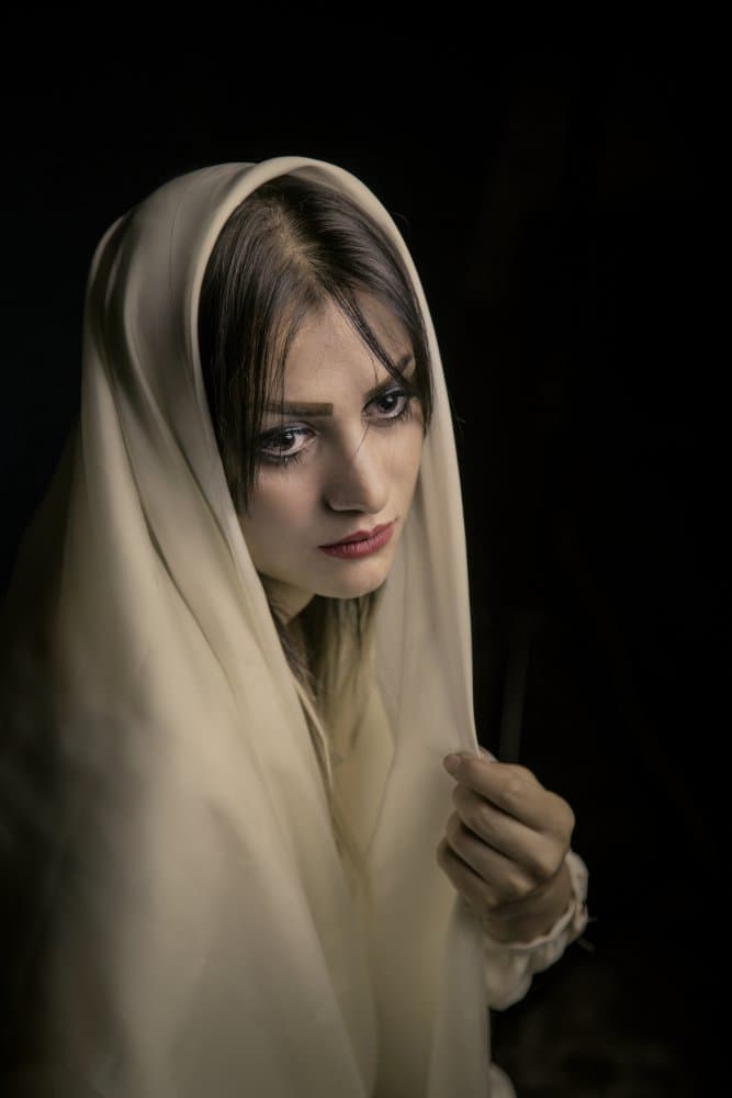 Pensive Woman Portrait by سمیه عباسی — canvas wall art