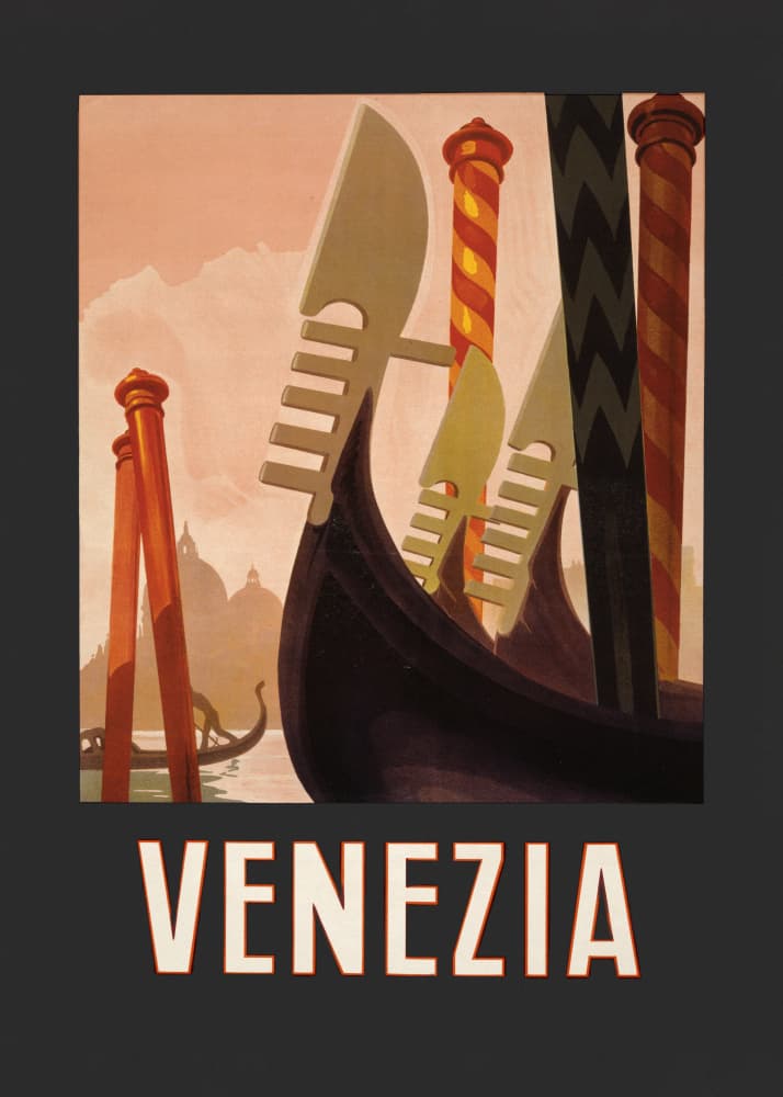 Venezia Poster Dark by Vintage Travel Poster — canvas wall art