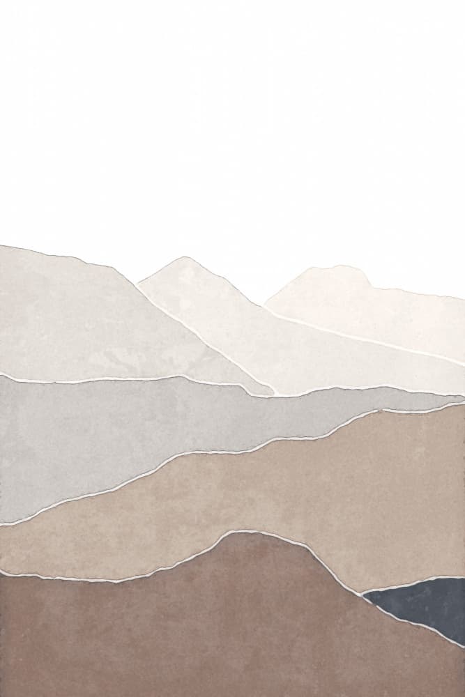 Muted Mountain Landscape by Melloi Art Prints — canvas wall art