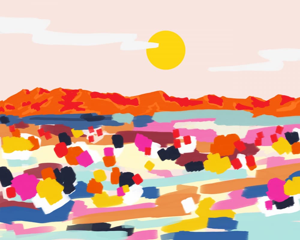 Vibrant Desert Landscape by Uma Gokhale — canvas wall art
