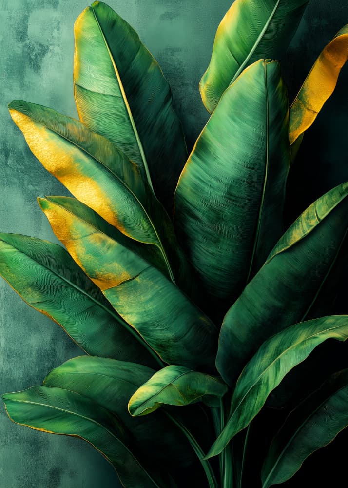 Lush Golden Leaves by Justyna Jaszke — canvas wall art