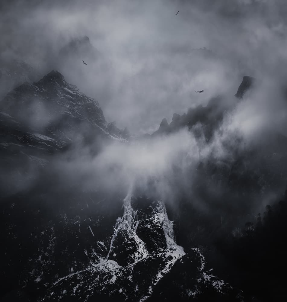 Monochrome Mountain Majesty by Sayan Chakravarty — canvas wall art