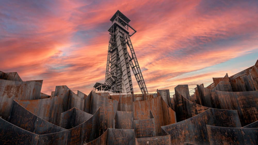 Dramatic Mining Sunset by Jean Vandijck — canvas wall art