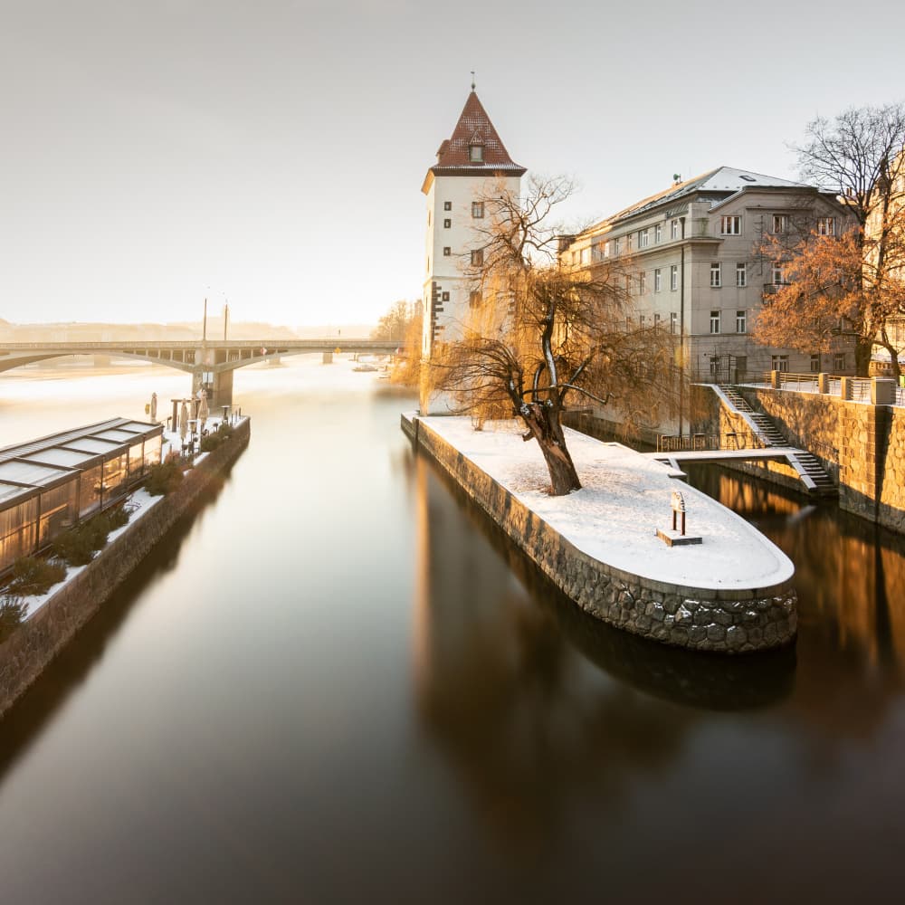 Winter Morning Canal by Stefan Buder — canvas wall art