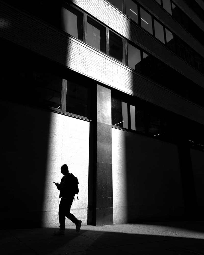 Urban Silhouette Walk by Ivan Lesica — canvas wall art