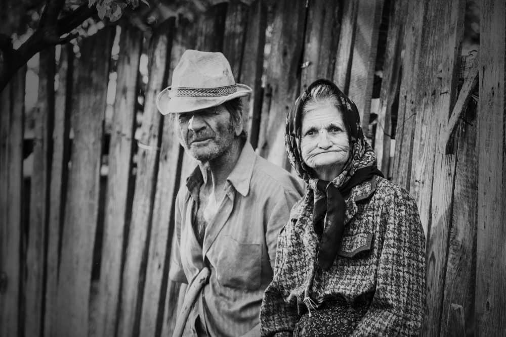 Rustic Elder Couple by Ileana Bosogea-Tudor — canvas wall art