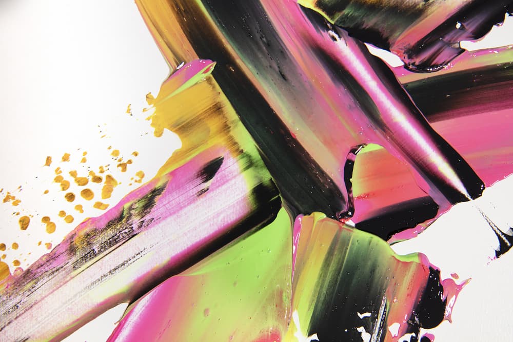 Bold Neon Strokes by Julia Ramiro — canvas wall art
