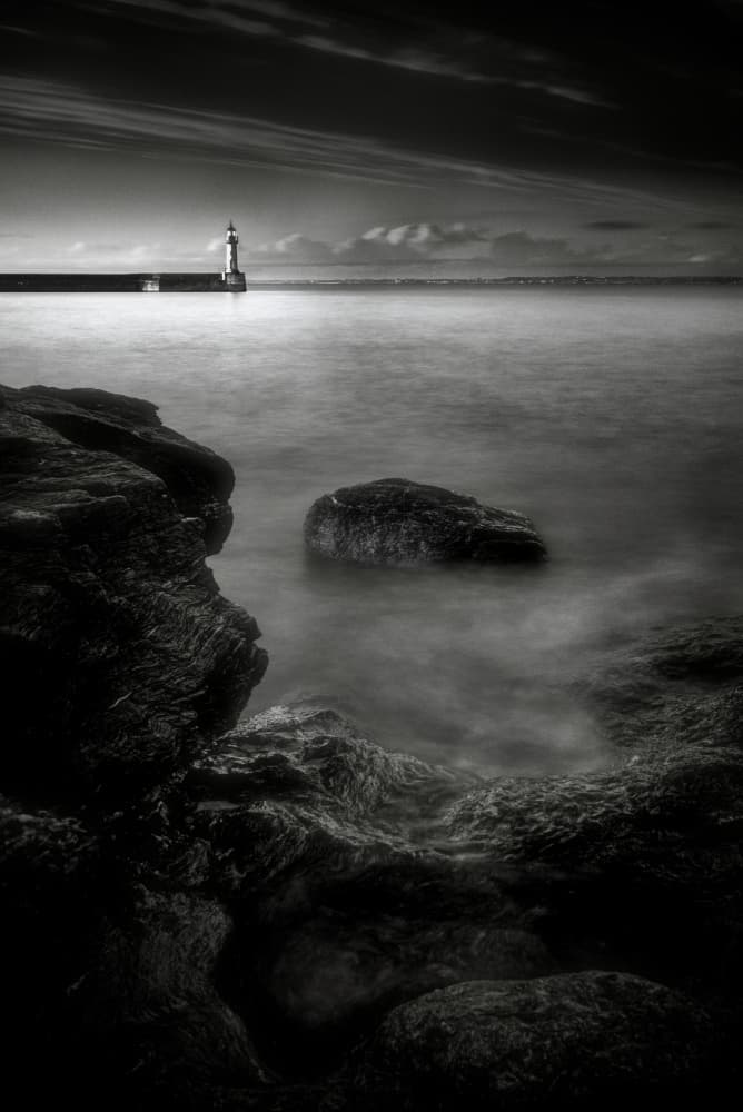 Moody Coastal Lighthouse by av peteghium — canvas wall art