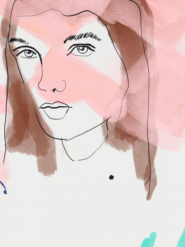 Abstract Pink Portrait by Beate Tubach — canvas wall art