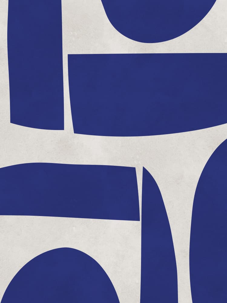 Abstract Blue Forms by Vitor Costa — canvas wall art