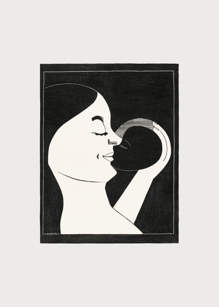 Mother and Child by Samuel Jessurun — canvas wall art