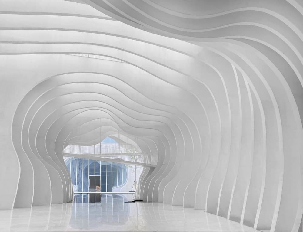 Modern White Curves by Ivan Huang — canvas wall art