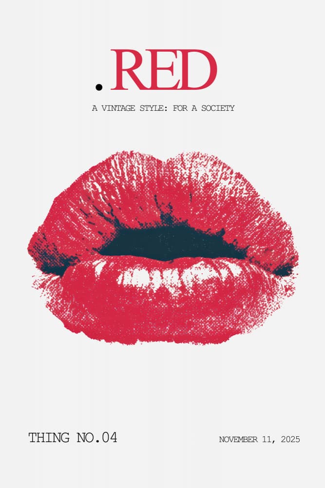 Vintage Red Lips Graphic by Rafal Kulik — canvas wall art