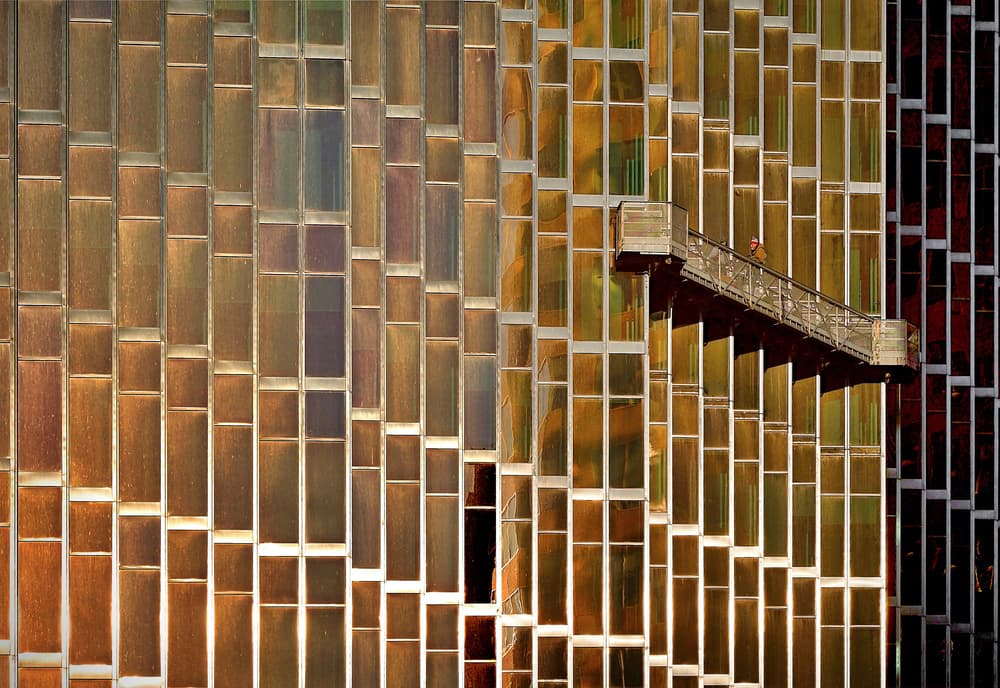 Golden Facade Staircase by Roberto Parola — canvas wall art