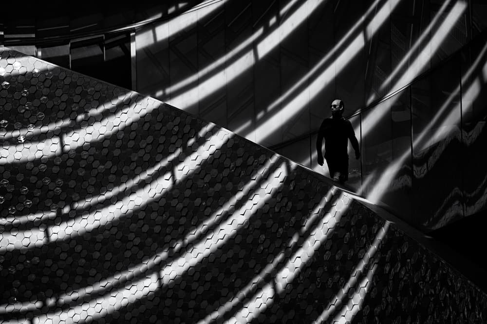 Man in Architectural Shadows by Carlos Costa — canvas wall art