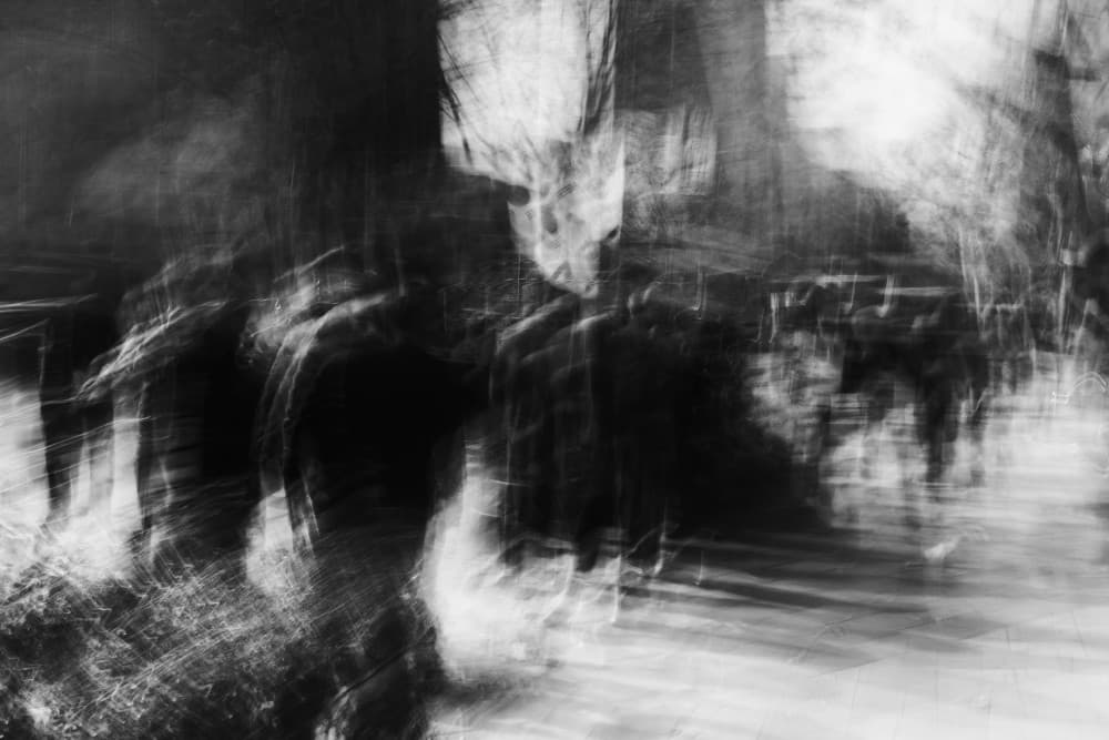 Abstract City Crowd by Swen MUN — canvas wall art
