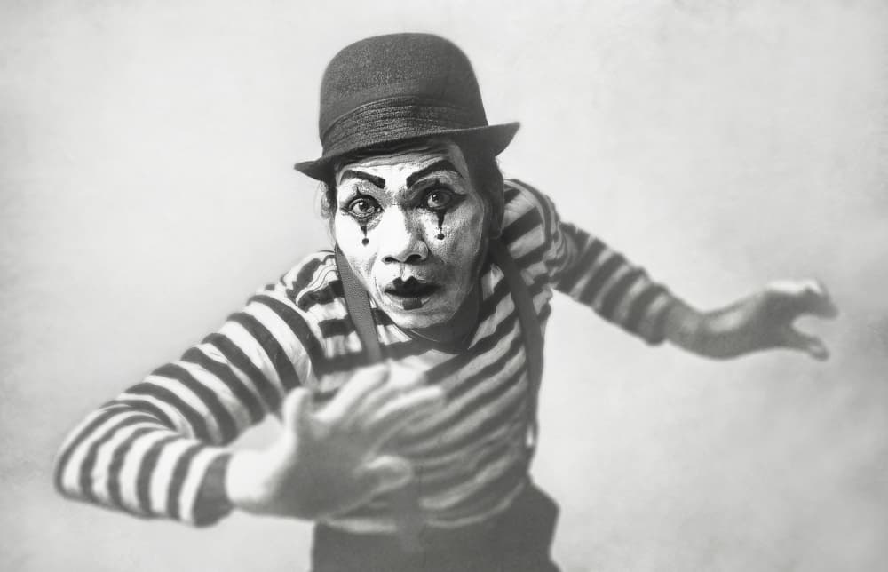 Expressive Mime Portrait by Faizal Besari — canvas wall art