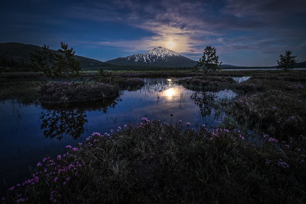 Moonlit Mountain Lake by Raimondo Restelli — canvas wall art