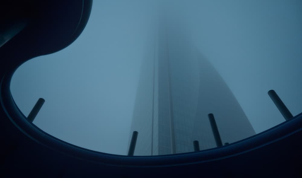 Skyscraper in the Fog by Carlos Hernandez Martinez — canvas wall art