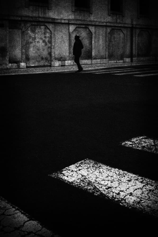 Urban Silhouette Crossing by Paulo Abrantes — canvas wall art