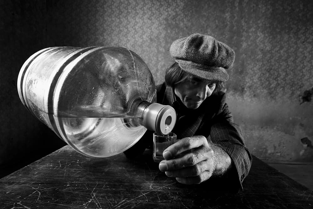 Old Man Pouring Drink by mario grobenski - psychodaddy — canvas wall art