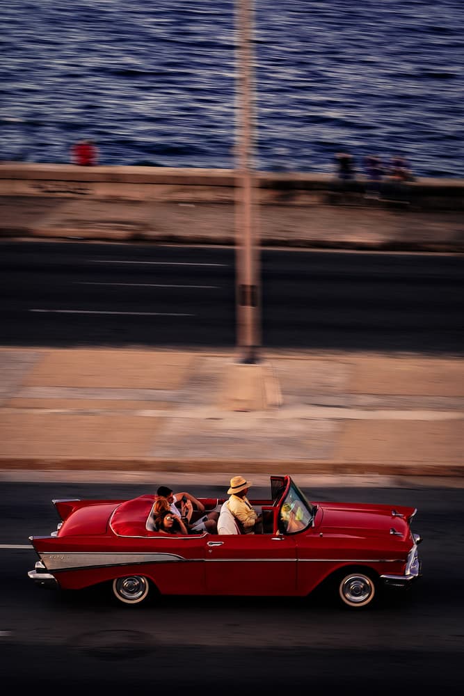 Red Convertible Coastal Drive by Andy Bauer — canvas wall art