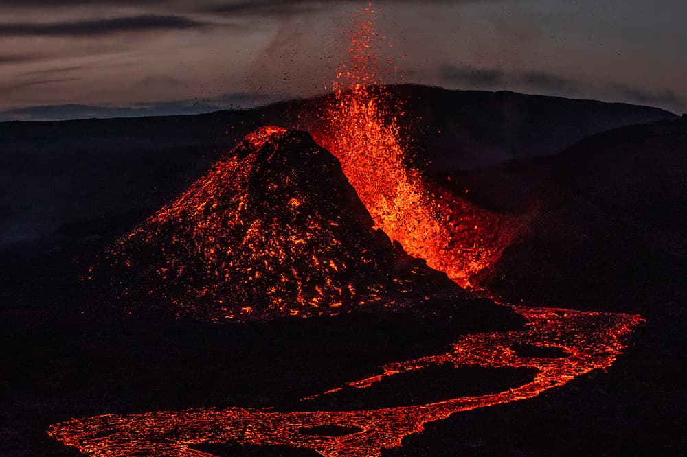 Fiery Volcano Eruption by Bragi Ingibergsson - BRIN — canvas wall art