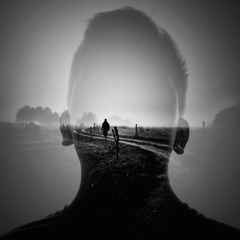Man's Introspective Journey by Robert Kuavi — canvas wall art