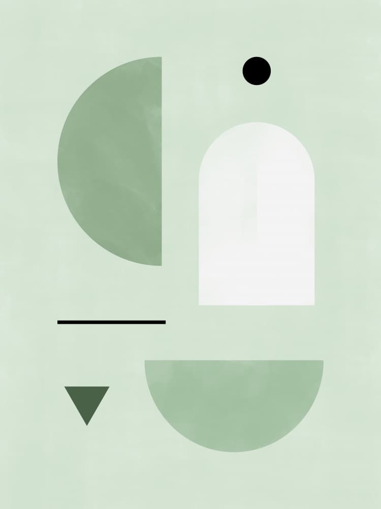 Sage Geometric Forms by Elena Ristova — canvas wall art