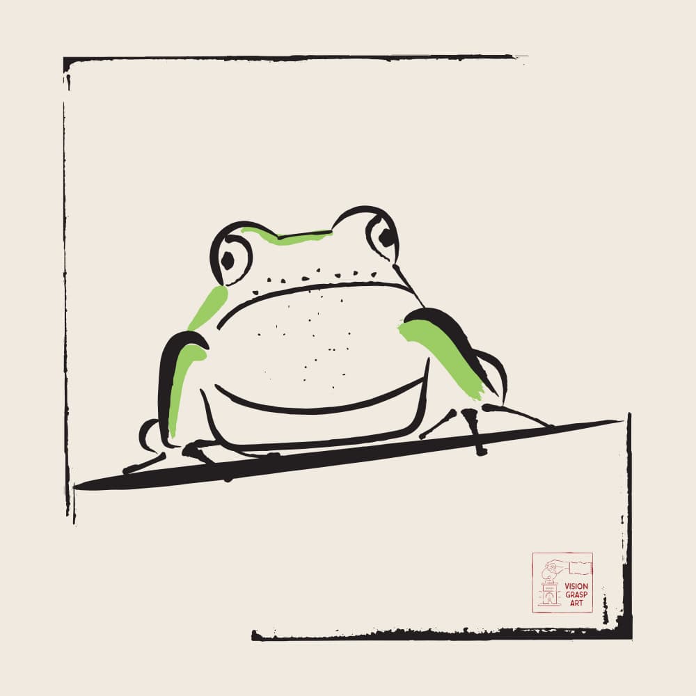 Minimalist Japanese Frog by The Creating Mind — canvas wall art