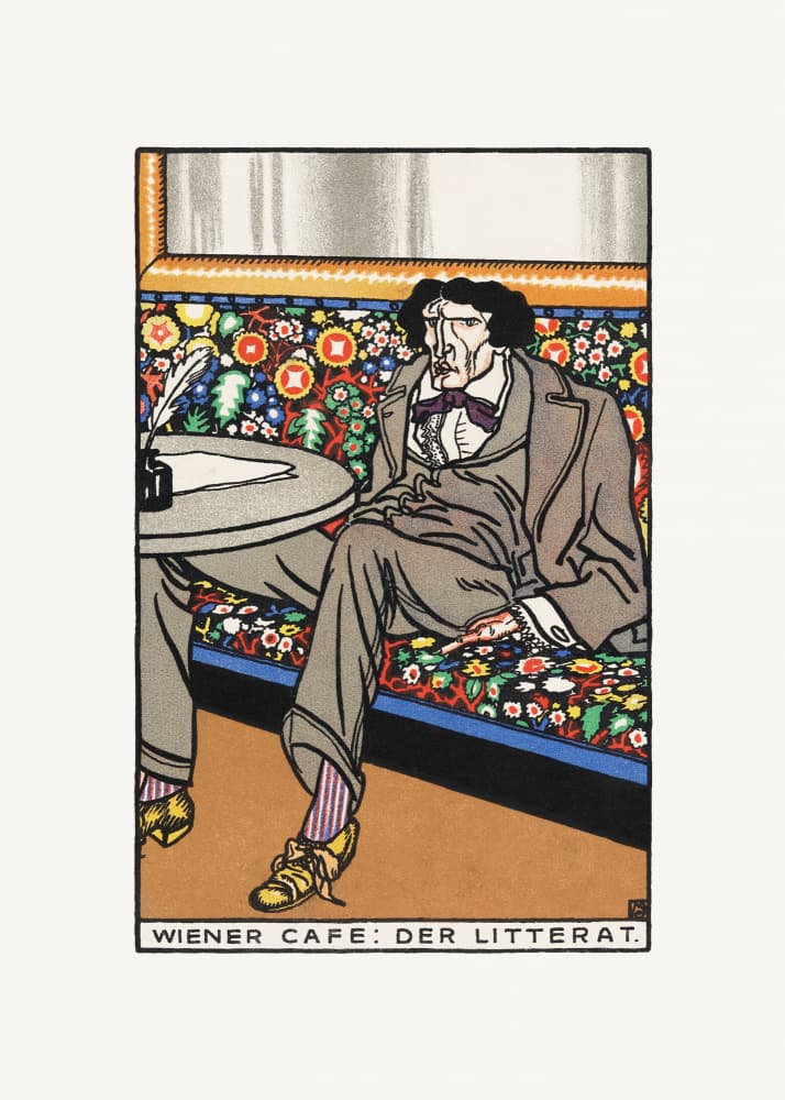 Viennese Café  the Man of Letters by Moriz Jung — canvas wall art