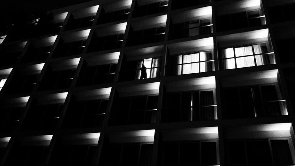 Night Window Silhouette by Murat YILMAZ — canvas wall art