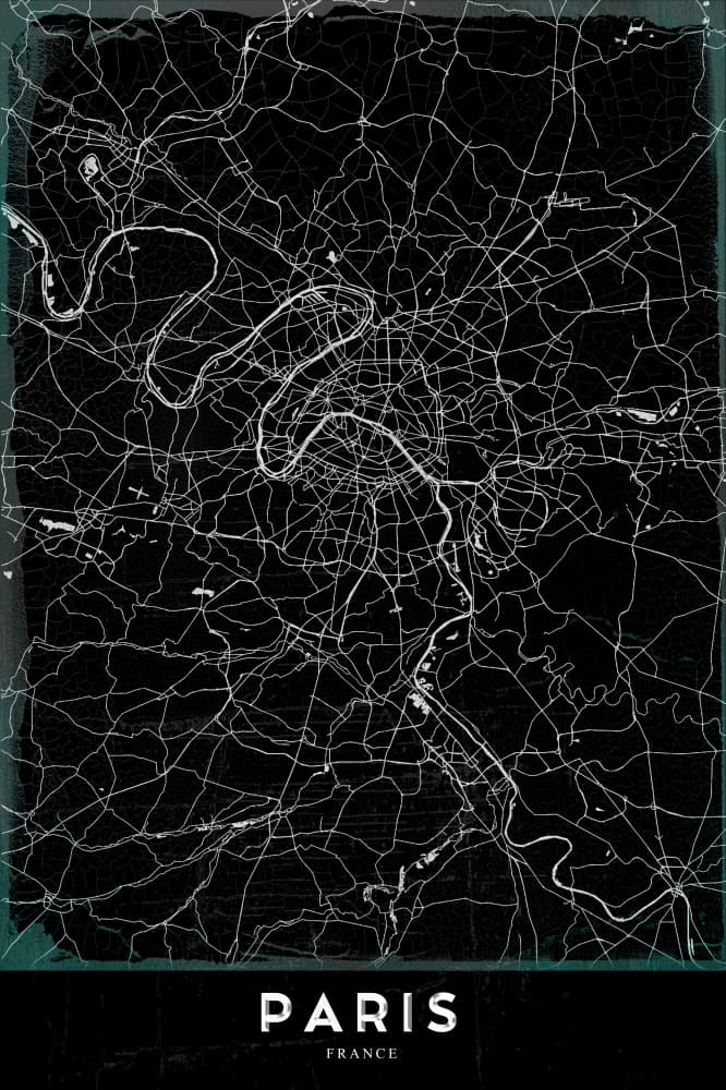 Minimalist Paris Map by StudioSix — canvas wall art