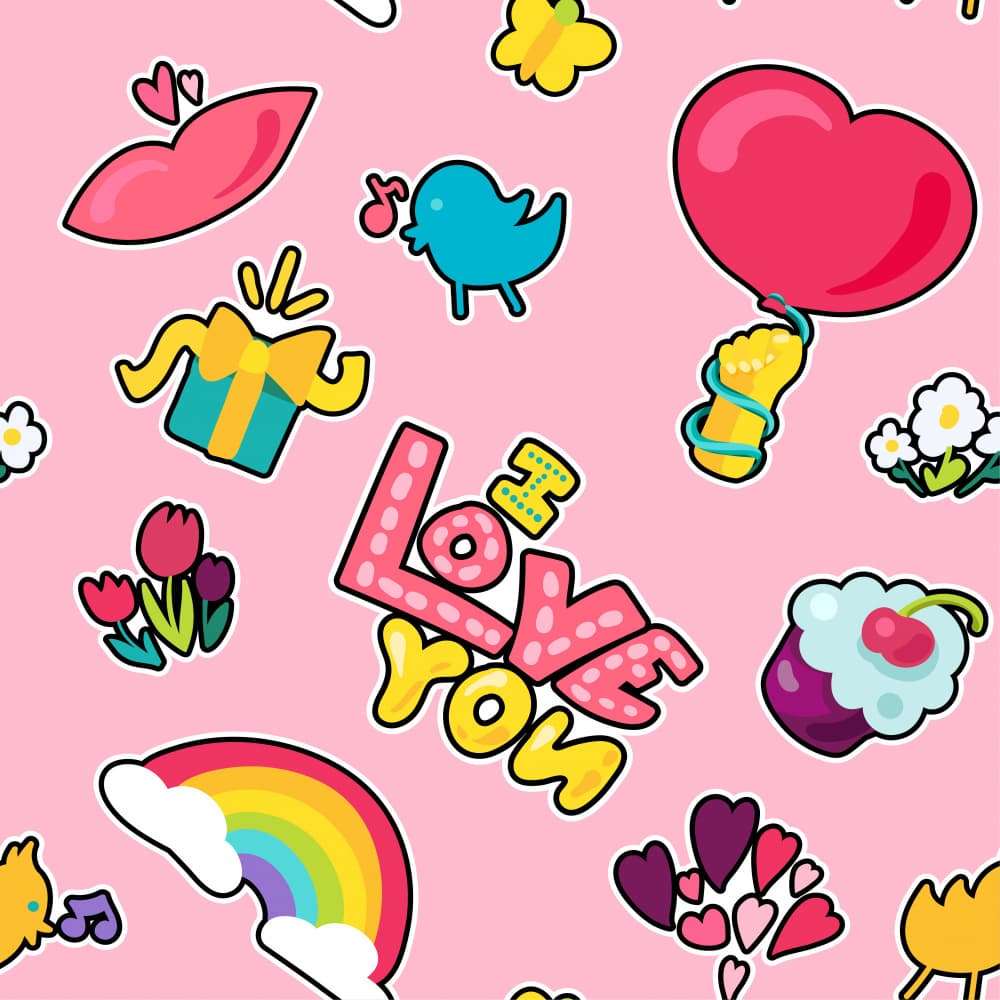 Romantic Sticker Mix by Marika Barsrsind — canvas wall art