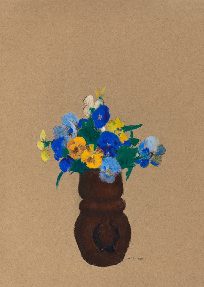Pansies by Odilon Redon — canvas wall art