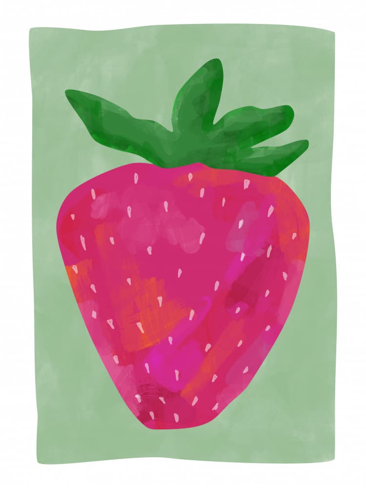 Fresh Summer Strawberry by Elena Ristova — canvas wall art