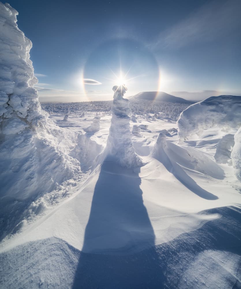 Winter Sun Halo Peak by Vasily Iakovlev — canvas wall art