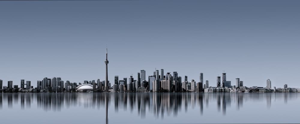 Toronto Skyline Reflection by Jianshu — canvas wall art