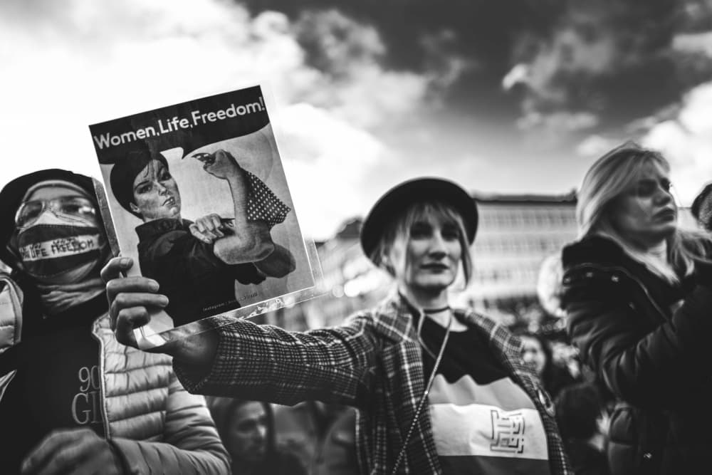 Women Life Freedom Rally by Alex Ogazzi — canvas wall art