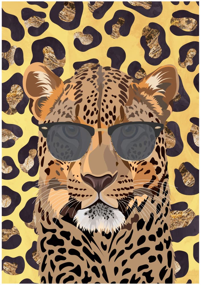 Cool Leopard Sunglasses by Sarah Manovski — canvas wall art