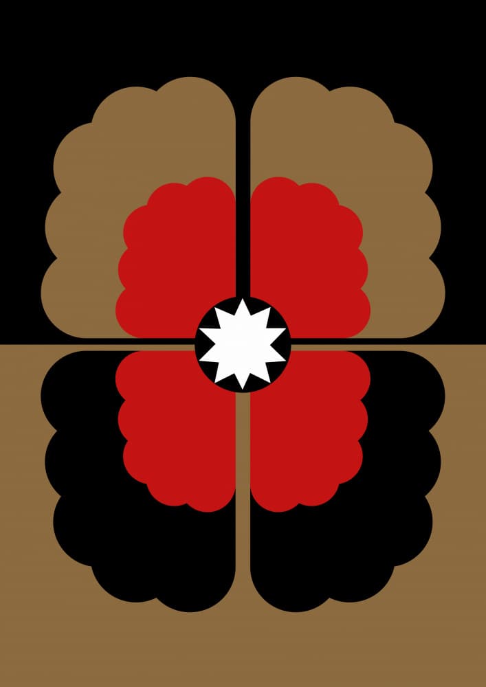 Modern Floral Symmetry by Frances Collett — canvas wall art