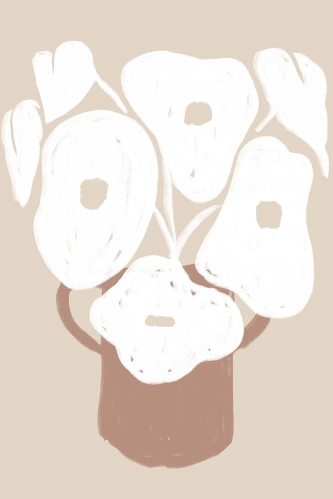 Minimalist Flower Still Life by Melloi Art Prints — canvas wall art