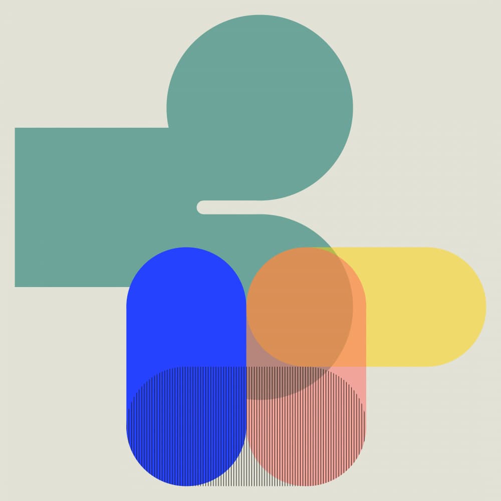 Overlapping Geometric Abstraction by Leigh Bagley — canvas wall art
