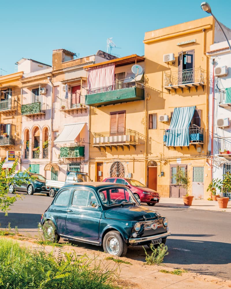 Vintage Fiat Street Scene by Gabor Estefan — canvas wall art