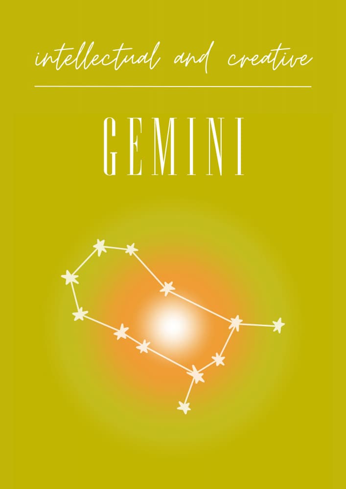 Gemini Zodiac Print Art by Amélie — canvas wall art